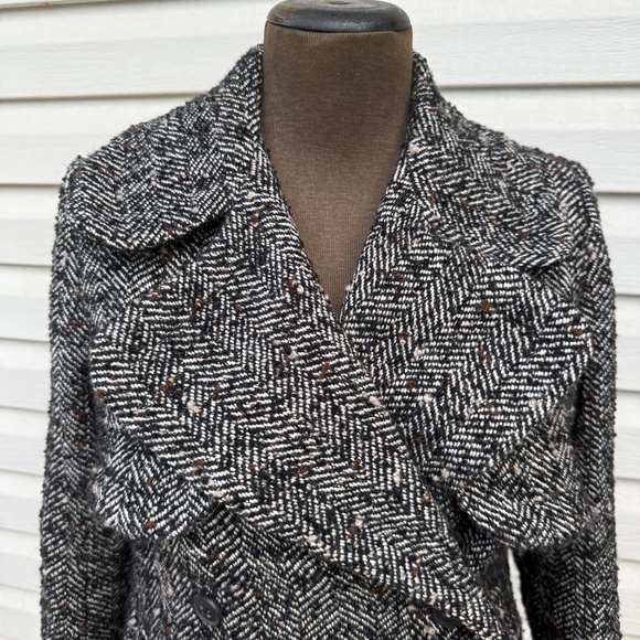 Must Have Abercrombie & Fitch Y2K Black and White Pea Coat - Picture 5 of 8